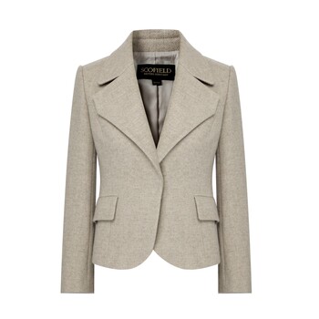 Scofield Women's Elegant Commuting Business Wool Waist Blazer