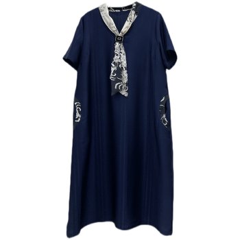 ສິ້ນຂະຫນາດໃຫຍ່ແບບເກົາຫຼີ mulberry silk mom dress ຂອງແມ່ຍິງ 2024 ສິ້ນສູງກາງວ່າງສິ້ນກາງ.