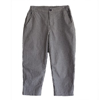 ກາງເກງ linen ຂອງແມ່ຍິງ summer ສາມໄຕມາດ pants ຝ້າຍແລະ linen ກາງເກງບາດເຈັບແລະ striped versatile ບາງວ່າງ harem pants pants ຂາຂະຫນາດນ້ອຍເບິ່ງກະທັດຮັດແລະ trendy