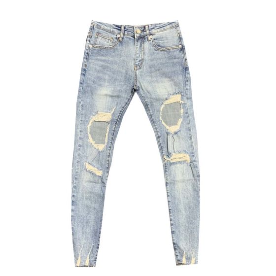 Porn jeans men's body small feet pants Korean trendy men's elastic nine -point pants wool edge tide male beggar pants Porn jeans men's body small feet pants Korean trendy men's elastic nine -point pants wool edge tide male beggar pants