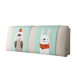 Cartoon bedside backrest soft package tatami cotton and linen cushion pasted bed large backrest cute bedside cushion removable and washable