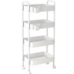 Trolley rack floor-standing kitchen foldable mobile snack rack multi-layer bathroom bathroom storage bookshelf