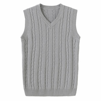 ເສື້ອຢືດຂົນສັດແບບດູໃບໄມ້ລົ່ນແລະລະດູຫນາວບິດຄໍ v-neck ຫນາຂອງຜູ້ຊາຍ velvet sleeveless knitted sweater sweater sweater vest vest hair vest