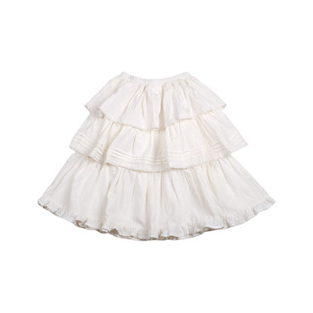 Yiyi Ma Girls Korean Style Spring Clothes Layered Lace Spliced ​​​Jacquard Skirt Children's Mid-Length Cake Skirt