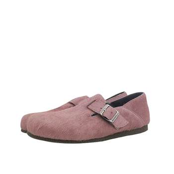 Lost Elk Slip-on Birkenstocks Retro ເກີບຫນັງແທ້ຂອງແມ່ຍິງ Autumn Flat Furry Shoes ເກີບບາດເຈັບແລະສໍາລັບແມ່ຍິງ