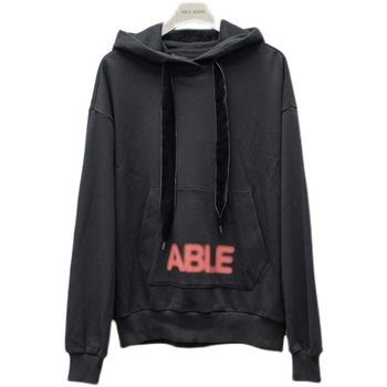 ABLE JEANS ຂອງແມ່ຍິງ OVERSIZE terry cloth loose sweatshirt trendy printed hooded pullover autumn fashion trend