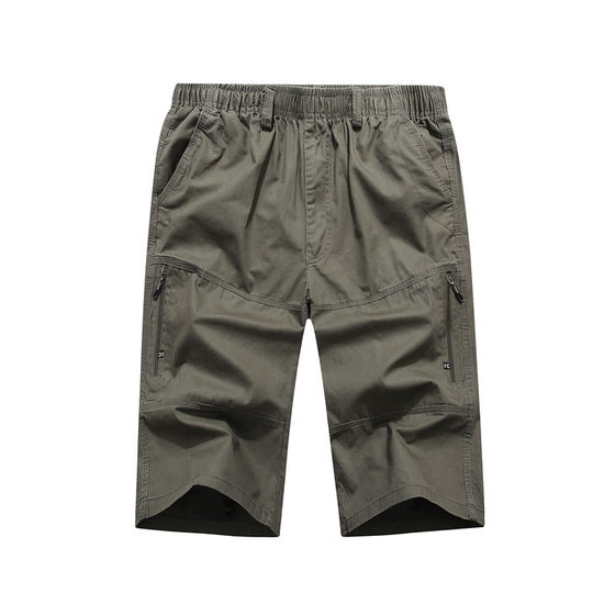 Summer middle -aged men's seven -point shorts loose casual cotton dad dad out of the elderly father large size loose waist pants Summer middle -aged men's seven -point shorts loose casual cotton dad dad out of the elderly father large size loose waist pants