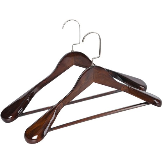 Wide shoulder solid wood hangers, household wardrobes, suits, adult and women's clothing supports, seamless and non slip, men's clothing, suit hangers Wide shoulder solid wood hangers, household wardrobes, suits, adult and women's clothing supports, seamless and non slip, men's clothing, suit hangers