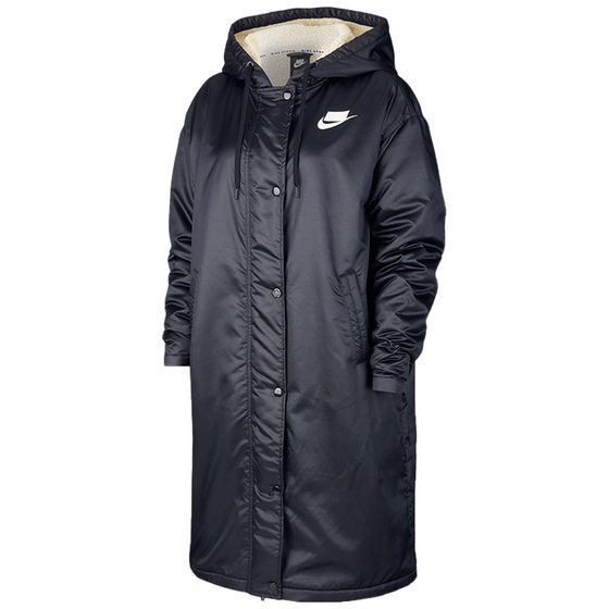 Nike/genuine women's mid length sports, casual, fashionable, warm hooded cotton jacket BV3126 Nike/genuine women's mid length sports, casual, fashionable, warm hooded cotton jacket BV3126