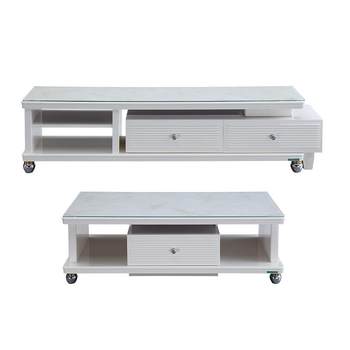 Quanyou Home ໂຕະກາເຟ ຕູ້ໂທລະທັດ Retractable Storage Cabinet Store Same Style Living Room Furniture