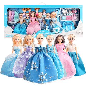 Doll Toy ຂອງຂວັນປີໃຫມ່ສາວ Elsa Elsa Princess 2024 ກ່ອງຂອງຂວັນວັນເກີດໃຫມ່ຂະຫນາດໃຫຍ່ພິເສດ Dress Up