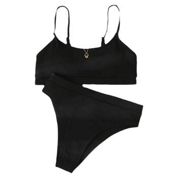 ເອີຣົບແລະອາເມລິກາໃຫມ່ spiral pit strip strip U-shaped ແອວສູງ bikini sexy resort hot spring ladies bikini swimsuit ສໍາລັບແມ່ຍິງ