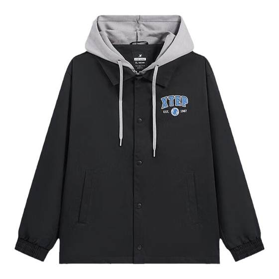 Xtep Sports Jacket Men's 2024 Spring New Hooded Windproof Double Jacket Sportswear 976129120527 Xtep Sports Jacket Men's 2024 Spring New Hooded Windproof Double Jacket Sportswear 976129120527