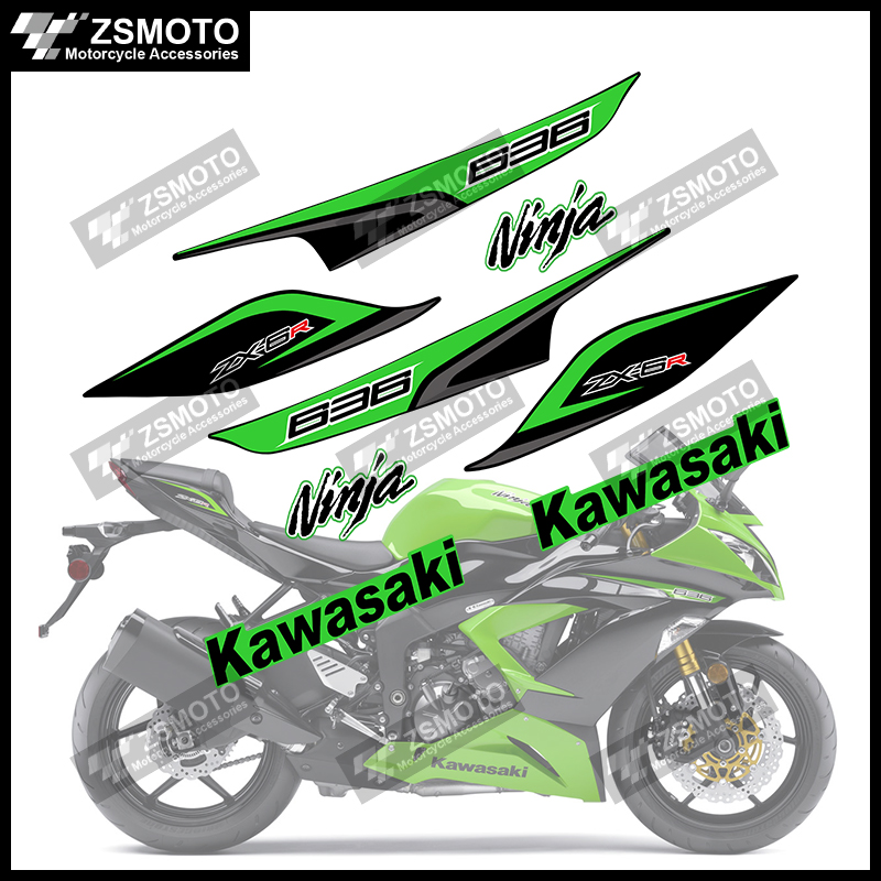 摩托车贴纸适用于川崎ZX-6R 636 2013年全车外壳版画拉花车贴