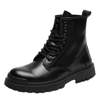 ພາກຮຽນ spring ແລະ summer cowhide ທີ່ແທ້ຈິງ Martin boots ພາຍໃນຂອງຜູ້ຊາຍເພີ່ມຂຶ້ນ 12cm10cm8 ສູງເທິງແບບອັງກິດ ins ກາງ-top boots COS