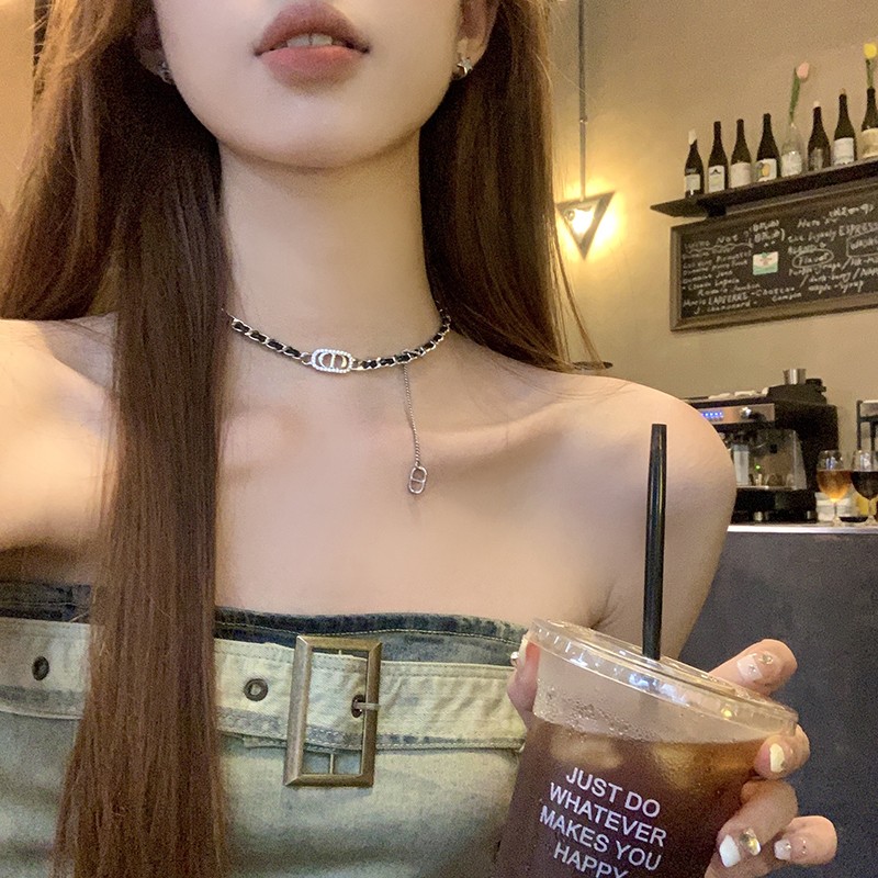 【蜜桃茶】爵士派对 网红小香字母choker颈链气质项链锁骨链配饰