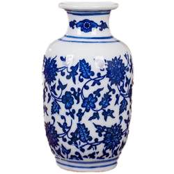 Jingdezhen ceramic vase ornaments, living room, study, ancient rack, Chinese-style home decorations, handicrafts, flower arrangements