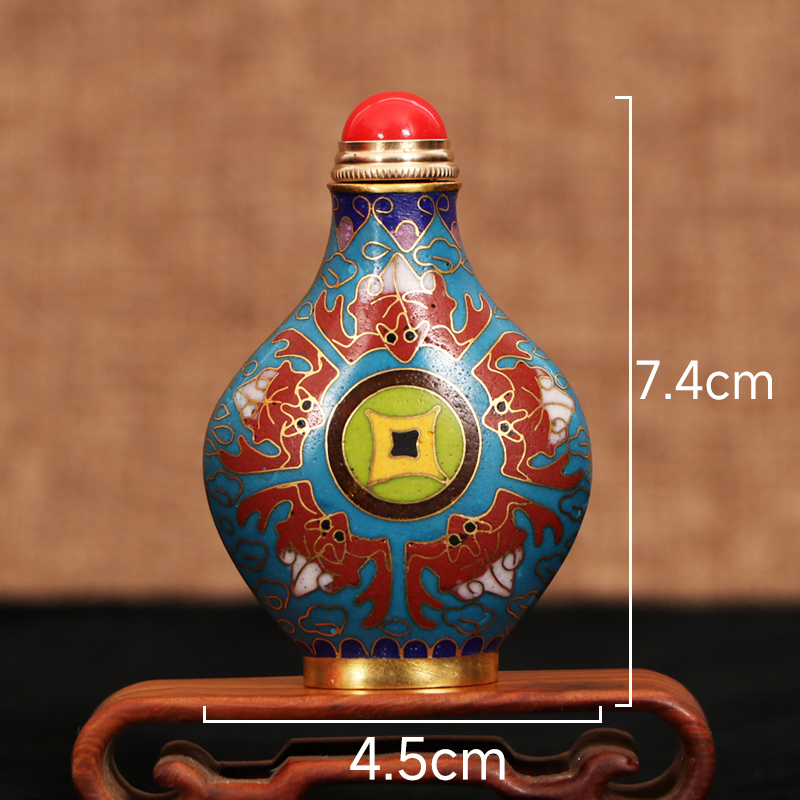 景泰藍鼻煙壺收藏禮品銅胎掐絲琺瑯中式工藝送長輩朋友