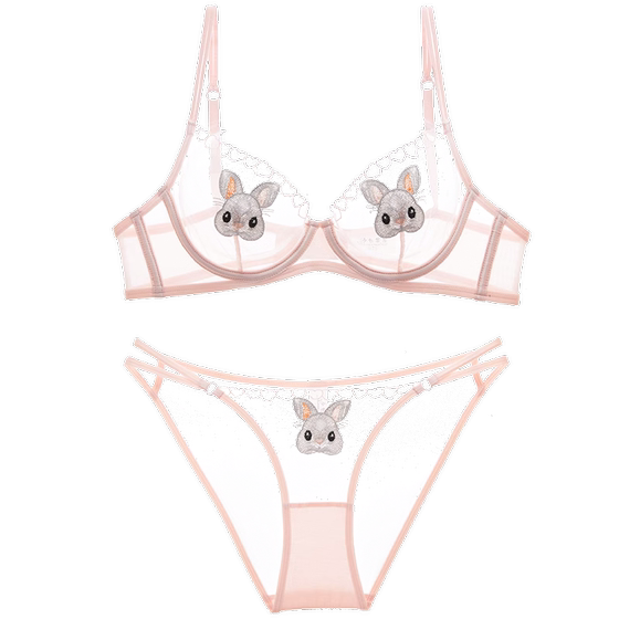 Pink lingerie women's transparent rabbit summer large size bra underwear lace sexy bra set ultra-thin French
Pink lingerie women's transparent rabbit summer large size bra underwear lace sexy bra set ultra-thin French