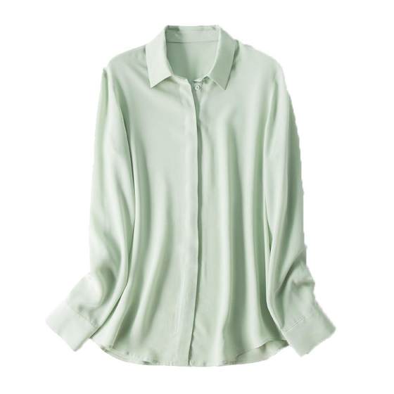 Modern and simple 100 mulberry silk silk long-sleeved shirt for women's classic loose versatile top commuting temperament spring and autumn
Modern and simple 100 mulberry silk silk long-sleeved shirt for women's classic loose versatile top commuting temperament spring and autumn