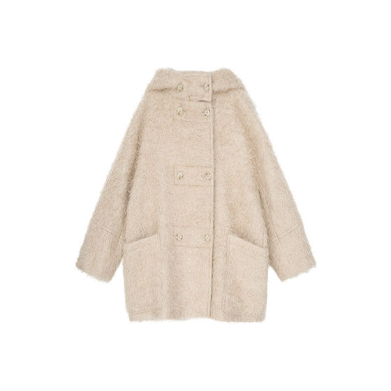 Heavy mohair/Songzhi Aohair fluffy plump wool roll double-breasted hooded cocoon-shaped short coat
Heavy mohair/Songzhi Aohair fluffy plump wool roll double-breasted hooded cocoon-shaped short coat