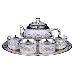 High-end Baifu plated sterling silver Kung Fu tea set complete household pure silver set teapot teacup Chinese style gift
