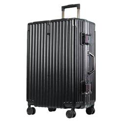 Luggage suitcase for women and men, small 20-inch suitcase, trolley case, high-looking aluminum frame, password suitcase, strong and durable leather suitcase