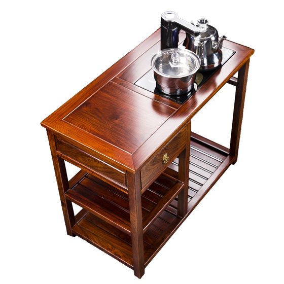 Hualu wood tea cabinet Multifunctional solid wood tea table side cabinet stenting tea cart rosewood tea table storage simple storage Hualu wood tea cabinet Multifunctional solid wood tea table side cabinet stenting tea cart rosewood tea table storage simple storage