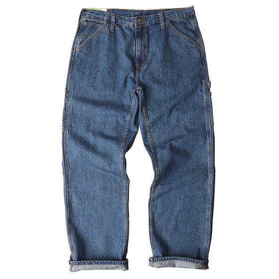Foreign trade oversized Amikaki American casual multi pocket workwear pants for men's loose fitting straight leg plus fat enlarged jeans Foreign trade oversized Amikaki American casual multi pocket workwear pants for men's loose fitting straight leg plus fat enlarged jeans