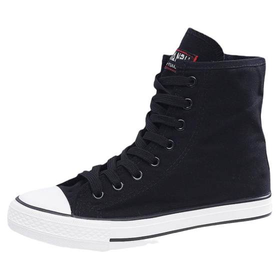Side zipper high -top canvas shoes female 2023 new large size wild board shoes in autumn and winter increase flat leisure shoes Side zipper high -top canvas shoes female 2023 new large size wild board shoes in autumn and winter increase flat leisure shoes