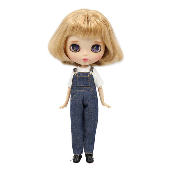 Icy DBS Little cloth doll clothing plaid strap pants jeans az Lijia OB24 small cloth baby jacket Icy DBS Little cloth doll clothing plaid strap pants jeans az Lijia OB24 small cloth baby jacket