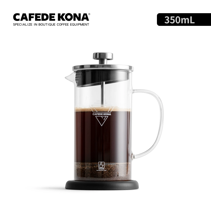 CAFEDE KONA Máy ép cà phê Pháp Máy pha cà phê Hộ gia đình Kính lọc Pháp Máy ép Pot Red Tea Pot Pha cà phê Lọc Cup - Cà phê