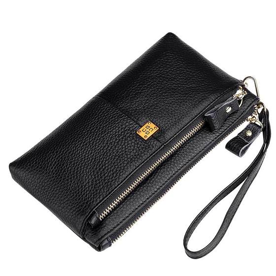 Genuine leather wallet for women long 2025 new fashionable simple clutch bag soft leather zipper portable mobile phone change bag Genuine leather wallet for women long 2025 new fashionable simple clutch bag soft leather zipper portable mobile phone change bag