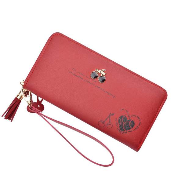Women's hands holding wallet women's long Korean version of the simple zipper flow Soviet large capacity mobile phone bag students' money leather tide Women's hands holding wallet women's long Korean version of the simple zipper flow Soviet large capacity mobile phone bag students' money leather tide