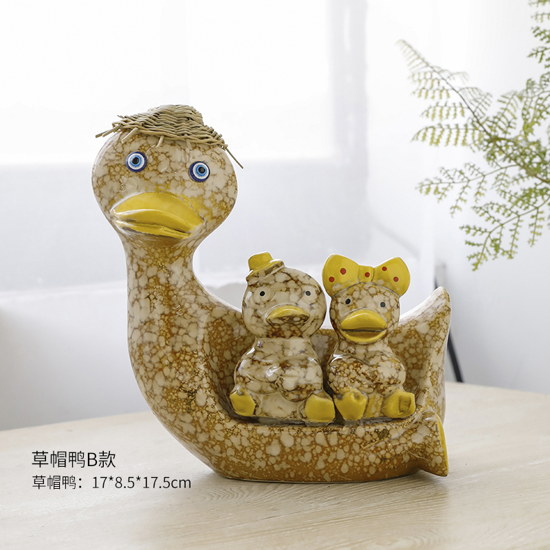 creative animal ceramic decoration, home decoration kiln glaze, lovers crafts, wedding gifts, office decorations