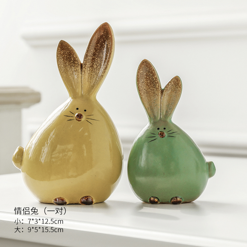 creative animal ceramic decoration, home decoration kiln glaze, lovers crafts, wedding gifts, office decorations