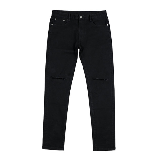Polying jeans Male spring and summer elastic slim feet pants men's Korean edition trend 9 points black nine -point beggar pants Polying jeans Male spring and summer elastic slim feet pants men's Korean edition trend 9 points black nine -point beggar pants