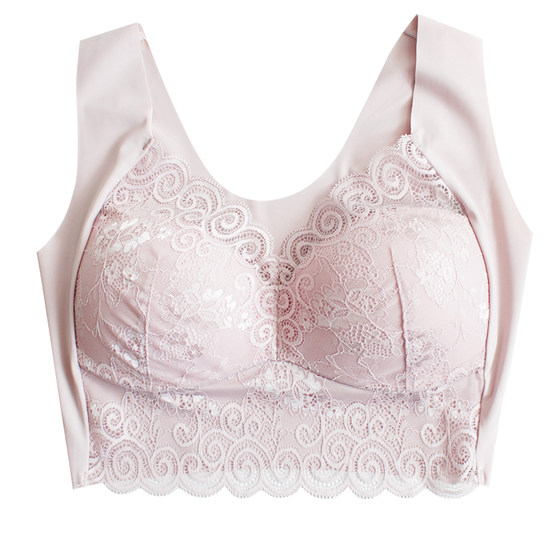 Large size women's strapless bra with no steel ring or trace, lace thin cup for comfortable upper support and gathering of fat mm underwear set Large size women's strapless bra with no steel ring or trace, lace thin cup for comfortable upper support and gathering of fat mm underwear set