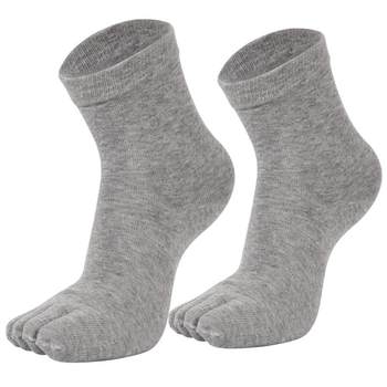Langsha five-toe socks men's pure cotton mid-tube anti-odor men's cotton socks split-toe socks spring and autumn five-toe socks