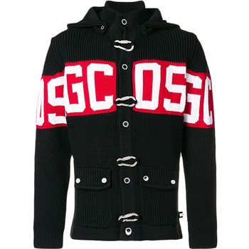 Italian GCDS Unisex wool letter hooded jacket sweater sweater jacket for men and women