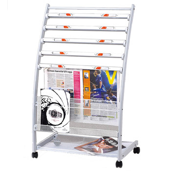 Jiawei Newspaper Rack Magazine Rack Clip Newspaper Rack Iron Aluminum Alloy Mesh Fence Data Rack Advertising Rack ຂໍ້ສະເໜີພິເສດ ການເກັບຮັກສາ