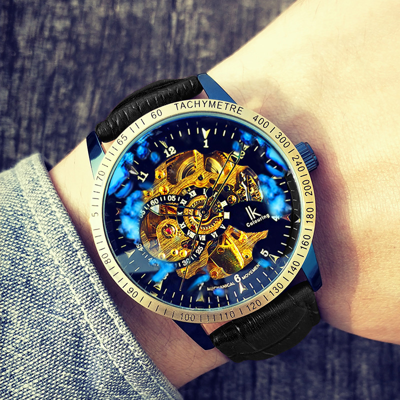 apaqi watch men's mechanical watch men's watch full automatic hollow out sports high school students fashion waterproof tritium tide