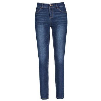 Yiyang Jeans ແມ່ຍິງ 2024 ພາກຮຽນ spring ໃຫມ່ Stretch ຂາຂະຫນາດນ້ອຍ Pants ແອວສູງ Pants Pants ຂະຫນາດໃຫຍ່ Slim Fit ຍາວ Pants