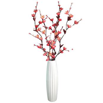 ດອກໄມ້ແຫ້ງ simulation ດອກໄມ້ຫ້ອງຮັບແຂກຊັ້ນຢືນ fake plum blossom indoor porch decoration flower immortalized floral leaf vein flower arrangement set