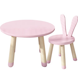 American solid wood children's study table ins home baby game table kindergarten toy table small round table and chair set