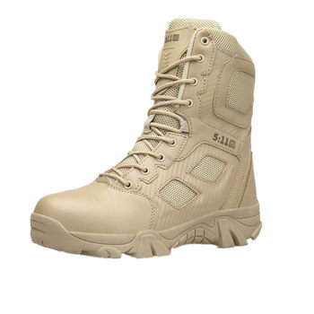 Spring and summer waterproof anti-slip desert combat boots men's ultra-light training shoes 511 military fan ແອວສູງ Martin boots large size