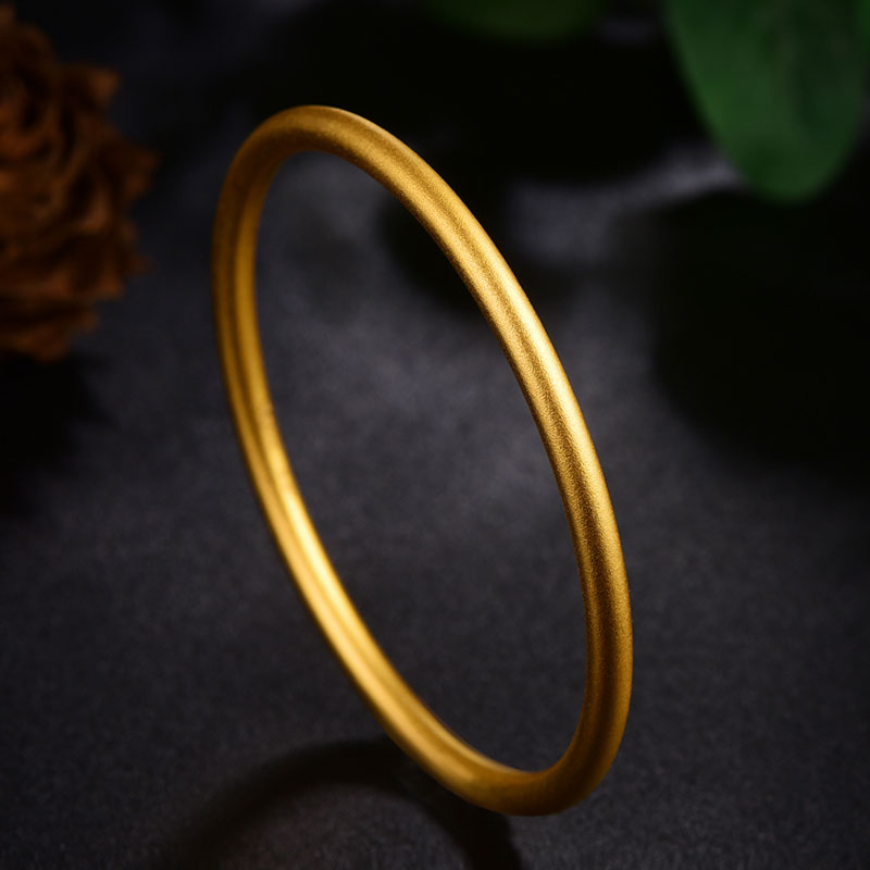 龙皇珠宝 传承古法黄金手镯结婚婚嫁纯金足金9999实心金镯子女款