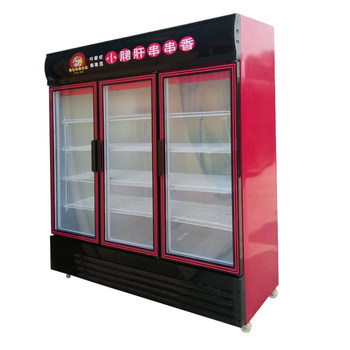 Xiaojun skewers ຕັບຕູ້ສະແດງຕູ້ເຢັນການຄ້າສັ່ງການເກັບຮັກສາສົດ-ຮັກສານ້ໍາຮ້ອນແນວຕັ້ງເຄື່ອງດື່ມເຜັດຮ້ອນ barbecue freezer