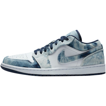 Xiaohong Sports Air Jordan 1 ຕ່ໍາ AJ1 ລ້າງ denim denim ສີຟ້າຕ່ໍາສຸດ CZ8455-100