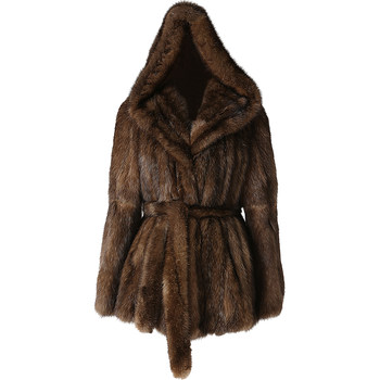 Kaka Fur sable fur coat for women fur starry short and medium coat for women hooded large lapel ກິ່ນຫອມຂະຫນາດນ້ອຍ